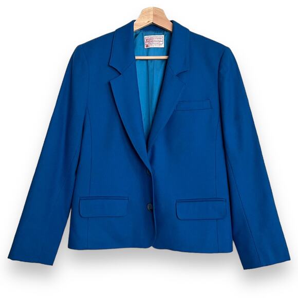 Pendleton Jackets & Blazers - Pendleton 100% Wool Teal Two Button Blazer Women's Size 6P
